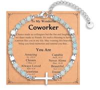 IKIATY Religious Cross Bracelet for Women Girls, Christian Gifts for Daughter Granddaughter Sister in Christ Friend Niece on Birthday Christmas Easter Valentines Day Graduation, adjustable, Stainless