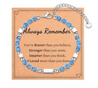 IKIATY Tiny Beaded Bracelet Gifts for Teen Girls Women, Christmas Stocking Stuffers Easter Birthday Valentines Day Gifts with Inspirational Card, adjustable, Stainless Steel, no gemstone