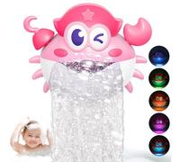 iKidiki Crab Baby Bath Toys for 1 2 3 4 5 Year Olds, 1 2 3 4 5 Year Old Girl Gifts Light Up Bath Toys for 1 2 3 4 5 Year Old Girls Bath Bubble Machine for Babies Birthday Gifts for Girls