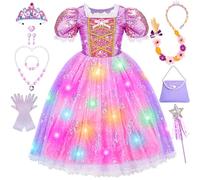 iKidiki Light Up Princess Dress for Girls Age 3 4 5 6, Princess Costumes for Girls Age 3 4 5 6 Christmas Birthday Gift for Girl Age 3 4 5 6 Halloween Costumes for 3 4 5 6 Year Old Girl Fairy Costume