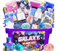 iKidiki Slime Making Kit, Toys for 6 7 8 9 10 11 12 Year Old Girls Boys Gifts Birthday Galaxy Slime Kits for Girls 6-12 Year Old Girl Boy Gifts Fluffy Slime Kids Birthday Presents Craft Kits for Kids