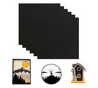 IKIER 6Pcs Black Plywood Sheets, 300 x 300 x 3mm Unfinished Wood Panels Density Fiberboard Ideal for La-ser Engraving, CNC Cutting, and DIY Craft Projects