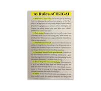 Ikigai Rules - 10 Principles of Philosophy for Personal Growth and Mindfulness Wall-Art(Unframed,08x12inch(20x30cm))