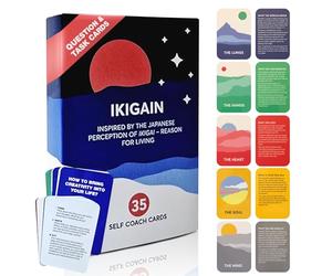 Ikigai Self Coach Cards,35 Japanese Inspired Question And Task Cards,Brilliant Psychology Book Alternative,Discover The Secret to a Long and Happy Life