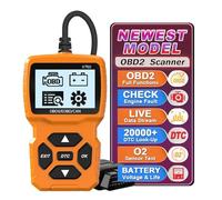 iKiKin OBD2 Scanner Car Diagnostic Tool for Petrol & Diesel Vehicles | Read/Clear Fault Codes, Check Engine Light Reset & Live Data Stream Compatible with Most Cars Since 1996（Orange）
