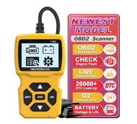 iKiKin OBD2 Scanner Car Diagnostic Tool for Petrol & Diesel Vehicles | Read/Clear Fault Codes, Check Engine Light Reset & Live Data Stream Compatible with Most Cars Since 1996（Yellow）