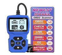 iKiKin OBD2 Scanner Car Diagnostic Tool for Petrol & Diesel Vehicles | Read/Clear Fault Codes, Check Engine Light Reset & Live Data Stream Compatible with Most Cars Since 1996（Blue）