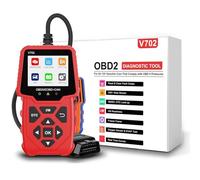 iKiKin Professional OBD2 Diagnostic Device & Motor Scanner with Universal Compatibility for All OBDII/EOBD Vehicles Premium Code Reader with Advanced Functions & Real-Time Data Analysis (Red)