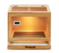 IKILEOGY Brooder Box for with Heat Lamp Kit & Thermometer - Wooden Chicken Brooder for 25 Indoor/Outdoor - Baby Chicken Cage for Ducks, Quails, Hamsters, Lizards