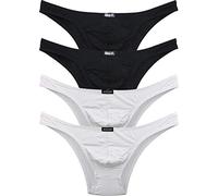 iKingsky Men's Soft Low Rise Bikini Underwear Sexy Mid Coverage Back Briefs, 4 Pack-b, XL