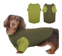 IKIPUKO 2 Pack Dog Shirt for Medium Dogs - Soft Breathable Summer Cool Tee, Lightweight Comfortable Clothes for Sensitive Skin, Jack Russell, Shihtzu, Indoor Lounging, Walking, Park Play, Green