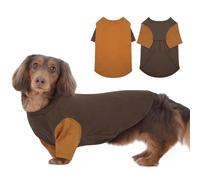 IKIPUKO 2 Pack Dog Shirt for Medium Dogs - Soft Breathable Summer Cool Tee, Lightweight Comfortable Dogs Clothes for Sensitive Skin Jack Russell, Shihtzu, Indoor Lounging, Walking, Park Play, Brown