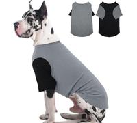 IKIPUKO 2 Pack Shirts for Large Dogs 4XL - Lightweight Breathable Summer Cool Tees, Prevent Overheating Dog Clothesfor Doberman, Alaskan Malamute, Travel, Hiking, Beach, Daily Wear, Sleep, GreyBlack