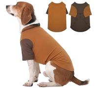 IKIPUKO 2 Pack X-Large Dog Shirts - Breathable Lightweight Basic Tees, Durable Moisture-Wicking Clothes for Beagle, Bullmastiff, Sleeping Hot Summer Day Outdoor Activities, Travel, Seaside, Brown