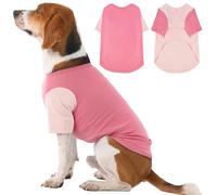 IKIPUKO 2 Pack X-Large Dog Shirts - Breathable Lightweight Basic Tees, Durable Moisture-Wicking Dogs Clothes for Beagle, Bullmastiff, Sleep, Hot Summer Day Outdoor Activities, Travel, Seaside, Pink
