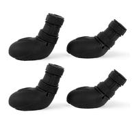 IKIPUKO Waterproof Dog Boots, Rain Shoes for Small Medium Large Dogs, Non-Slip Dog Shoes with Differentiated Front & Rear Design, Paw Protectors for Rain Snow Mud Hot Pavement, Black M