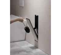 IKITRAEE Flush-Mounted Toilet Brush Holder Stainless Steel Matte Black - Invisible Bathroom Wall Recess Door Tileable Closed Storage Safe & Hygienic Space Saving (45 x 12 x 12 cm)
