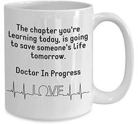 IKJHG Med School Mug Future Doctor in Progress Best White Coat Ceremony Gift Ideas for Medical Students Nurse to Be Cup Medicine Graduation, Black 11oz