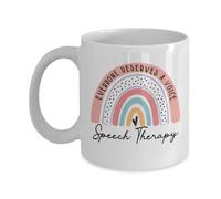 IKJHG Personalized Retro Everyone Deserves A Voice Mug - Speech Language Pathologist - SLP Assitant Gift - Speech Therapy Mug 11oz
