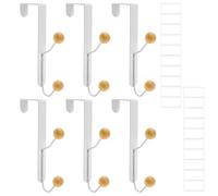 IKKAB Over The Door Hooks 6 Pack,Door Hooks for Hanging Towels,Clothes,Hats,Bags,Back of Door Towel Hanger with Non-Slip Pads,Fits Doors 0.7-1.5" for Bathroom,Bedroom,Closet(White)