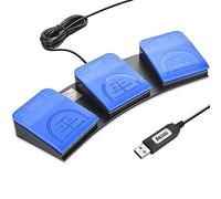 iKKEGOL 2023 Upgraded USB Foot Pedal Switch PC Triple Footswitch - Hands-Free Control Customized Programmable Keyboard Mouse Hotkey for Gaming Transcription HID