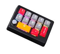 iKKEGOL One Handed USB PC Mini Macro Hot Swap Mechanical Gaming Keyboard, 12 Macro Keys Full Programming Keypad OSU Knob Toggle Switch Button, RGB LED Hot Key Customized Mouse DIY (Black)
