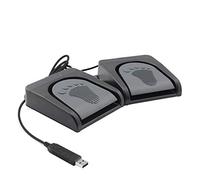 iKKEGOL Upgraded USB Double Pedal Assembly 2 Foot Switch Control 2 Key Button Footswitch Program Video Game Customized PC Keyboard Mouse Multimedia Action HID (Black)