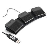 iKKEGOL Upgraded USB Triple Foot Pedal Mechanical Switch Control 3 Three Key Footswitch Program Customized Computer Keyboard Mouse Programmable Game Transcription Music Page Turner Action HID