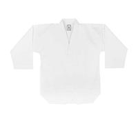 IKKEN Taekwondo Premium Basic Dobok Uniform | White & Black (160cm, White V Neck)