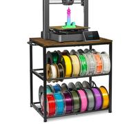 ikkle 3D Printer Filament Storage Rack - 360° Rolling Spool Holder with Wheels, 3-Tier Metal Shelf Organizer for PLA/ABS/TPU/Nylon, Ideal for 3D Printing Studio, Workshop, Man Cave, Garage, Office