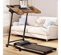 ikkle Bike Trainer Desk, Height Adjustable Treadmill Training Table with Wheels & Tiltable Desktop, Mobile Sit Stand Up Desk for Indoor Cycling Trainers, Treadmill, Walking pad, Stationary/Spin Bikes