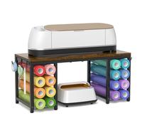ikkle Craft Organizers and Storage Compatible with Cricut Machines Craft Table Storage with Vinyl Roll Holders, Craft Storage Organizer, Crafting Table Organization Workstation for Craft Room