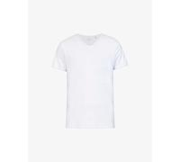 Ikks Mens Blanc Crewneck Brand-print Cotton-jersey T-shirt Xl