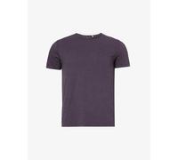 Ikks Mens Dark Plum Relaxed-fit Crewneck Cotton-jersey T-shirt Xxl