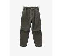 Ikks Mens Kaki Elasticated-waist Mid-rise Straight-leg Cotton Trousers Xl