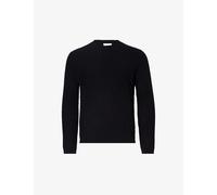 Ikks Mens Marine Brand-plaque Embossed Pattern Woven-blend Jumper Xxl