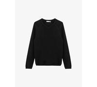 Ikks Mens Noir V-neck Regular-fit Wool-blend Jumper S
