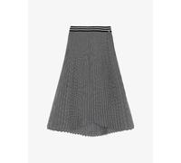 Ikks Womens Black Elasticated-waistband Spot-print Pleated Woven Midi Dress 8