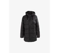 Ikks Womens Black Houndstooth-print Padded Woven Coat S