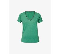 Ikks Womens Light Green Metallic-embellished V-neck Woven Top Xs
