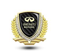 ikleu Car emblem logo badge, For Infiniti Qx60 Stylish Side Sticker Emblems Replaceable exterior decoration accessories,C/Gold
