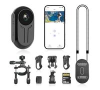 IKLOOCQ 2K WiFi POV Vlogging Camera, Wearable Mini Thumb Sports Action Camera, Small Body Camera with Audio for Vlogging with Bike Mount Helmet Mount and 32GB Card