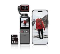 IKLOOCQ WiFi 4K Sports Action Camera with Image Stabilization, Portable Wireless POV Vlogging Camera for Vlogging, Handheld Small WiFi Body Cam Video Camera with Touchscreen and 64GB SD Card