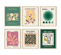 Iknostine Famous Artist Wall Art Prints Set of 6 Matisse Abstract Aesthetic Canvas Posters Flower Market Picasso Paintings Gallery Wall Decor for Bedroom Living Room Bathroom (8"x10" UNFRAMED)