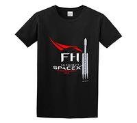 IKOKO Falcon Heavy Rocket Launch Space Elon Musk Unisex 100% Cotton Short-Sleeve T-Shirts Black S