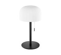 Ikon Copenhagen - The Ikon Rechargeable Lamp in Black | USB-C | 3 Light Settings | Indoor & Outdoor | IP44 Waterproof | Remote & Timer Compatible - Striped or Smooth Shade (Striped Shade)