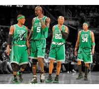 Ikonic Fotohaus Kevin Garnett Paul Pierce Ray Allen Rajon Rondo Signed Photo Autograph Print Wall Art Home Decor, 8 x 10 Inch, White