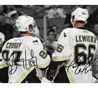 Ikonic Fotohaus Mario Lemieux Sidney Crosby Signed Photo Autograph Print Wall Art Home Decor