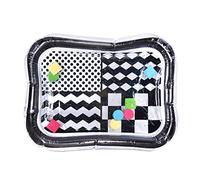 IKONKA Inflatable Water Mat Small Sensory Pool for Babies Floating Elements Fun and Physical Development 65 cm x 50 cm Flat Black and White Abstract Design