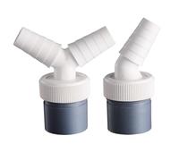 IKOPFLN 2 x Washing Machine Drain Double Connection Y Adapter for Dishwasher, Dryer, Washing Machine with Input Connector of 18-24 mm and Outlet 40 mm Pipe with Hose Clamp